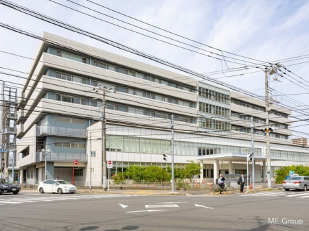 周辺環境　病院 1300m 津田沼中央総合病院