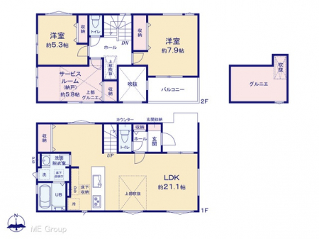 �@�Ԏ�聟�Q�������`Floor plan�`  �}�ʂƈقȂ�ꍇ�͌�����D��v���܂��B