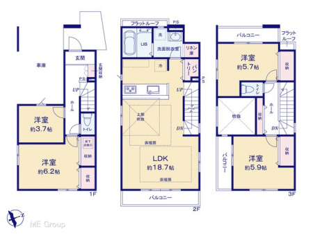 �@�Ԏ�聟�P�������`Floor plan�`�@�}�ʂƈقȂ�ꍇ�͌�����D��