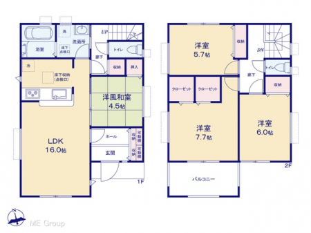 �@�Ԏ�聟2�������`Floor plan�`  �}�ʂƈقȂ�ꍇ�͌�����D��v���܂��B