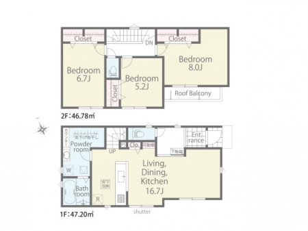 �@�Ԏ��`Floor plan�`�@�}�ʂƈقȂ�ꍇ�͌�����D��v���܂��B