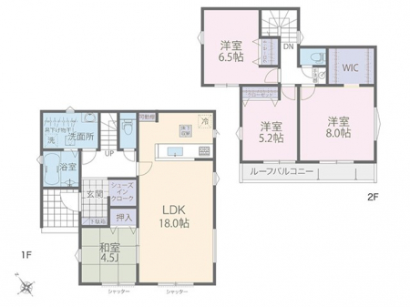 �@�Ԏ��`Floor plan�`  �}�ʂƈقȂ�ꍇ�͌�����D��v���܂��B