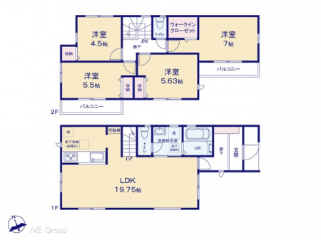 �@�Ԏ�聟2�������`Floor plan�`  �}�ʂƈقȂ�ꍇ�͌�����D��v���܂��B
