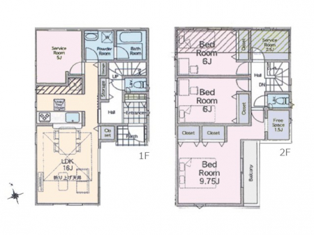 �@�Ԏ��`Floor plan�`�@�}�ʂƈقȂ�ꍇ�͌�����D��v���܂��B