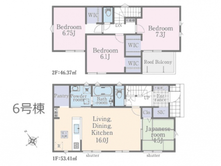 �@�Ԏ��`Floor plan�`  �}�ʂƈقȂ�ꍇ�͌�����D��v���܂��B