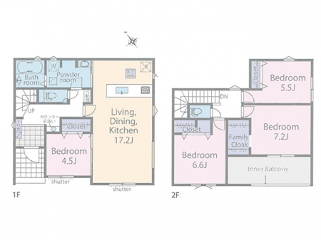 �@�Ԏ��`Floor plan�`�@�}�ʂƈقȂ�ꍇ�͌�����D��v���܂��B