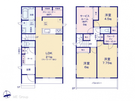 �@�Ԏ�聟2-K�������`Floor plan�`�@�}�ʂƈقȂ�ꍇ�͌�����D��v���܂��B