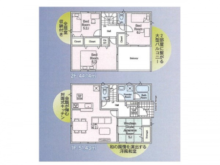 �@�Ԏ�聟�P�������`Floor plan�`�@�}�ʂƈقȂ�ꍇ�͌�����D��v���܂��B