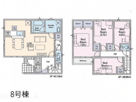 �@�Ԏ��`Floor plan�`�@�}�ʂƈقȂ�ꍇ�͌�����D��v���܂��B