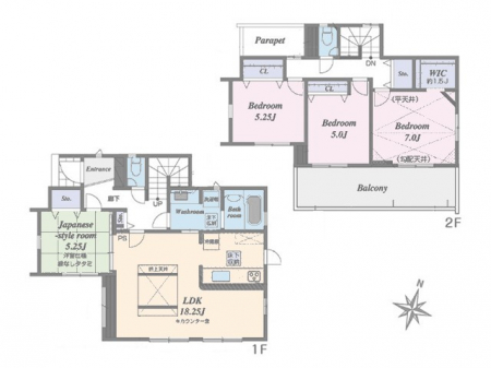 �@�Ԏ��`Floor plan�`�@�}�ʂƈقȂ�ꍇ�͌�����D��v���܂��B