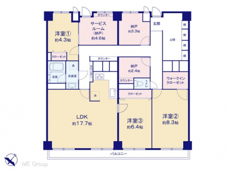 �@�Ԏ��`Floor plan�`�@�}�ʂƈقȂ�ꍇ�͌�����D��v���܂��B